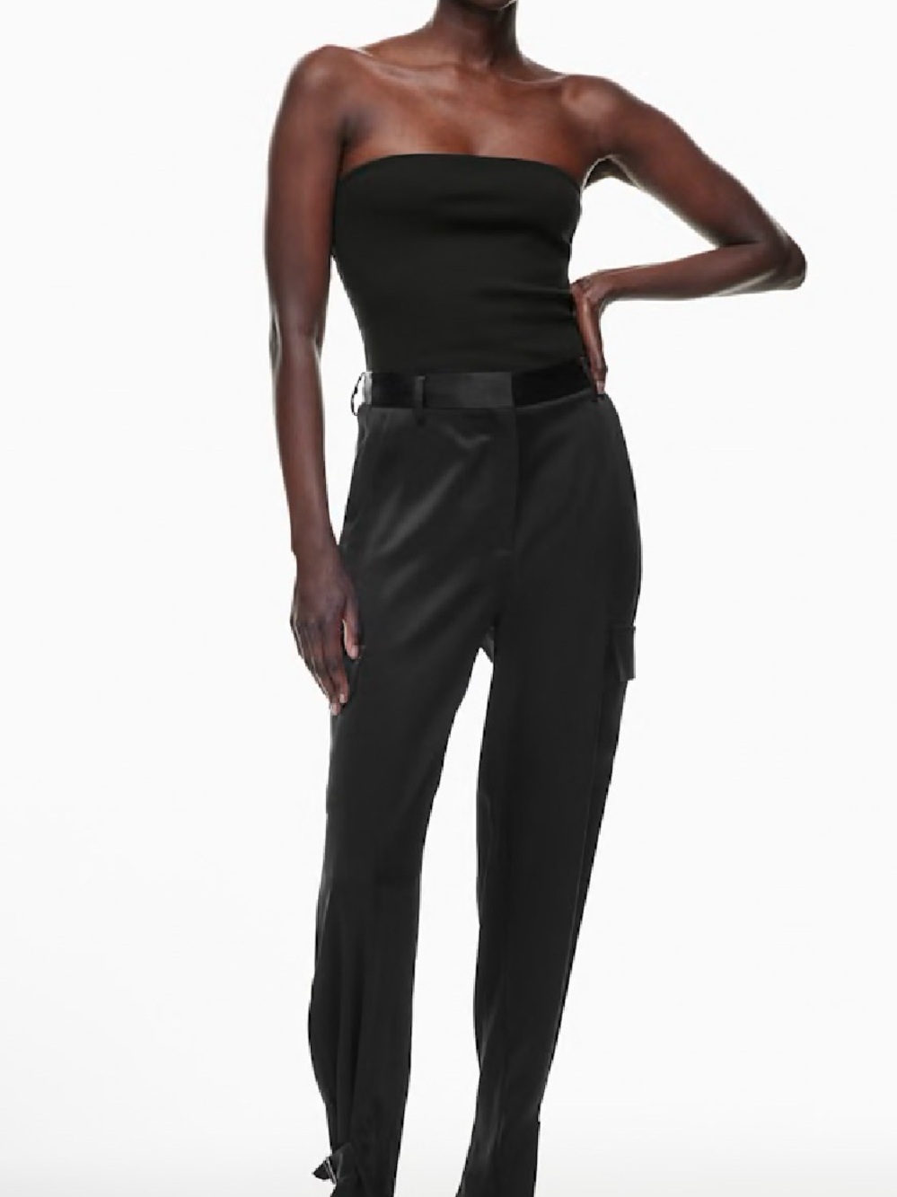 Babaton Black Straight-Leg Cargo Pants